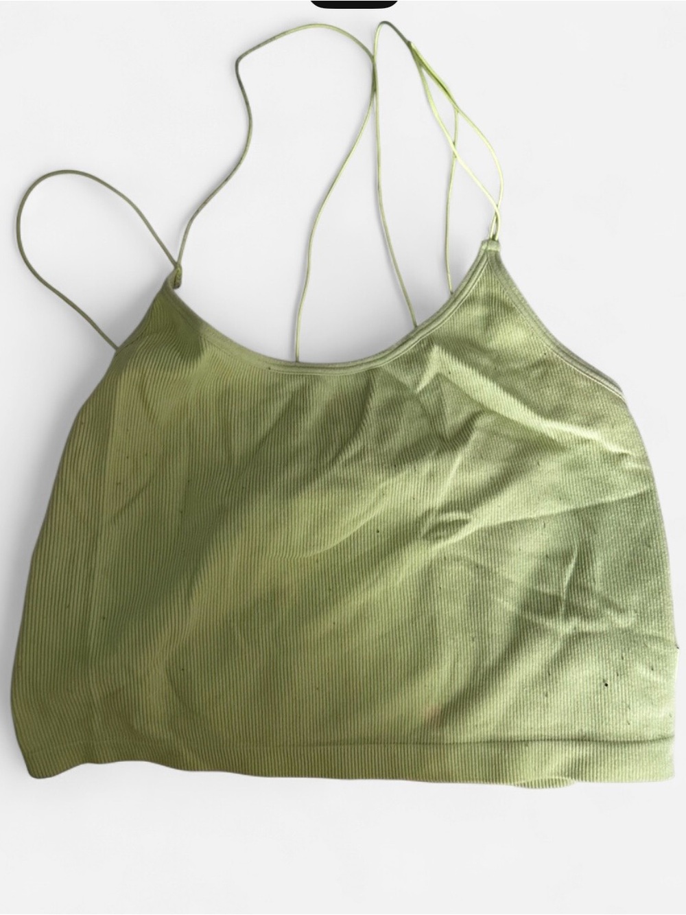No Boundaries Olive Ribbed Double-Strap Cami